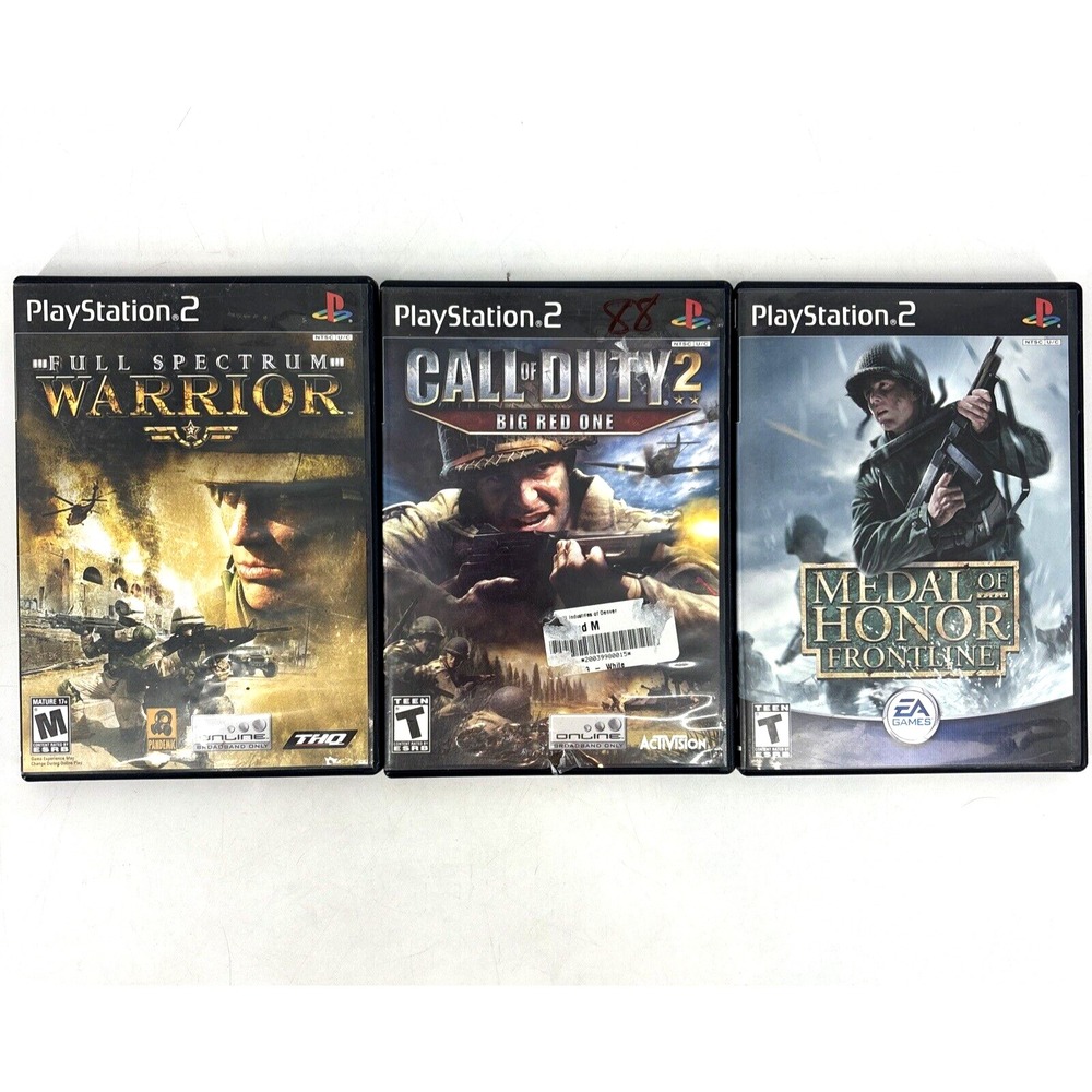 War LOT Call of Duty Finest Hour, Medal of Honor & Warrior (Sony PlayStation 2)